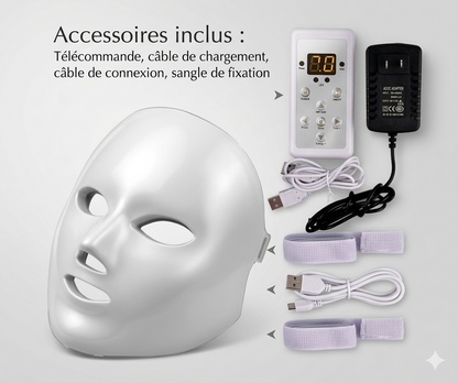 Masque LED Visage 7 Couleurs — Soin Anti-Âge & Pureté